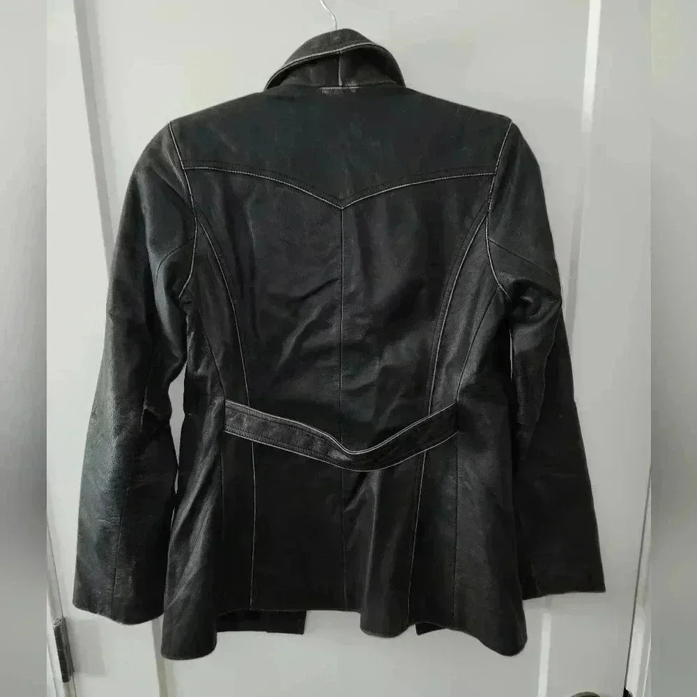 Vintage AMERICAN EAGLE OUTFITTERS Leather Jacket Size XS - Picture 3 of 6